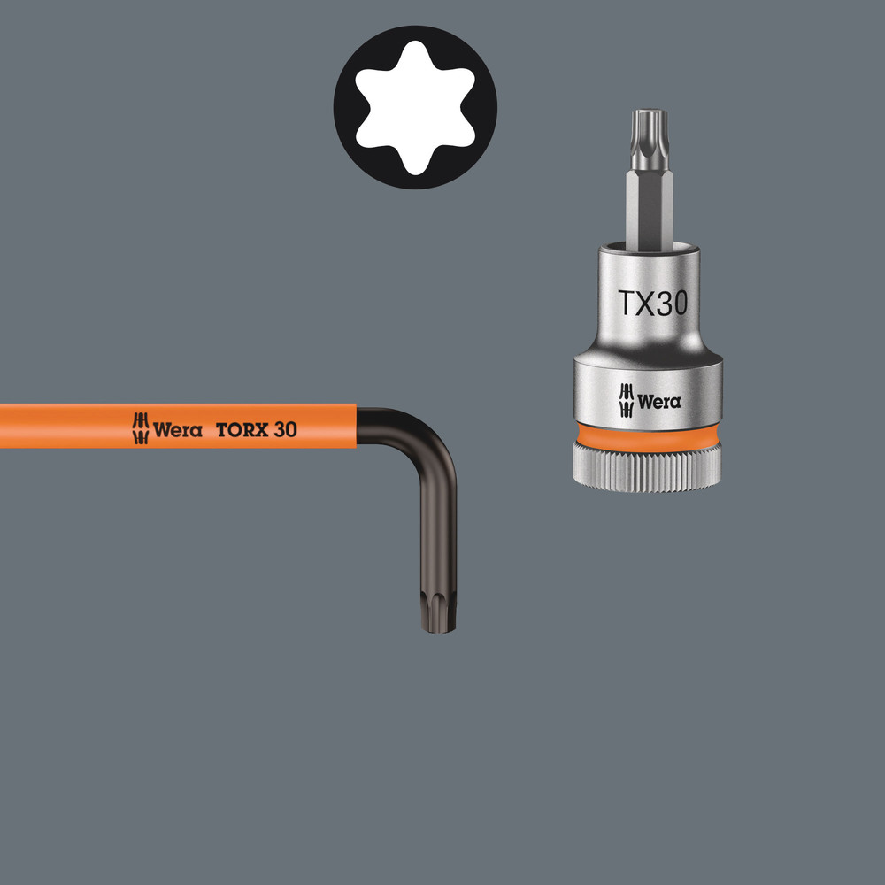  Multicolour Clés mâles coudées avec fonction de retenue 967 SL TORX HF 10 WERA - 05024172001