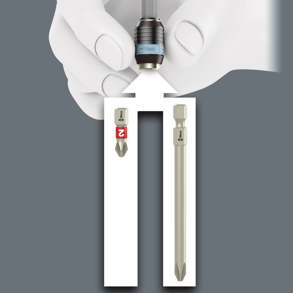 Porte-embouts avec mandrin à serrage rapide Rapidaptor, acier inoxydable 3816 R WERA - 05051465001