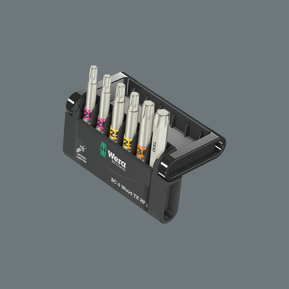 Jeu d'embouts Bit-Check 6 Wood TORX HF 1 Wera - 05056470001