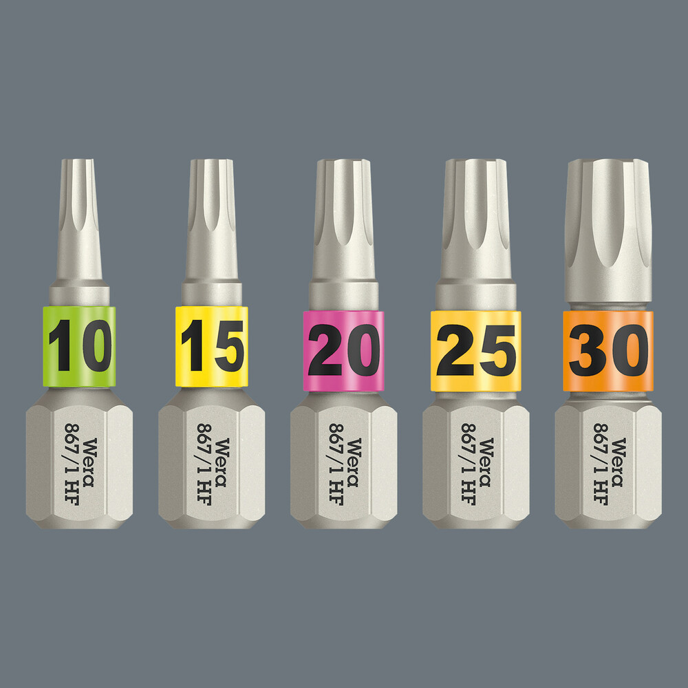 Embouts avec fonction de retenue pour vis TORX Bit-Box 20 TORX 20 HF Wera - 05057777001