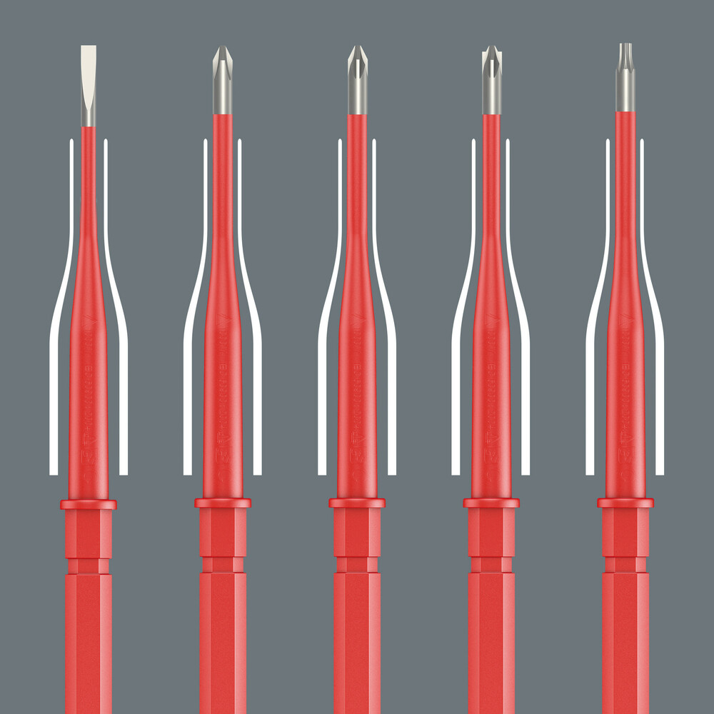 Jeu de lames interchangeables isolées, acier inox Kraftform Kompakt VDE Stainless 17 extra slim 1 Wera - 05059041001