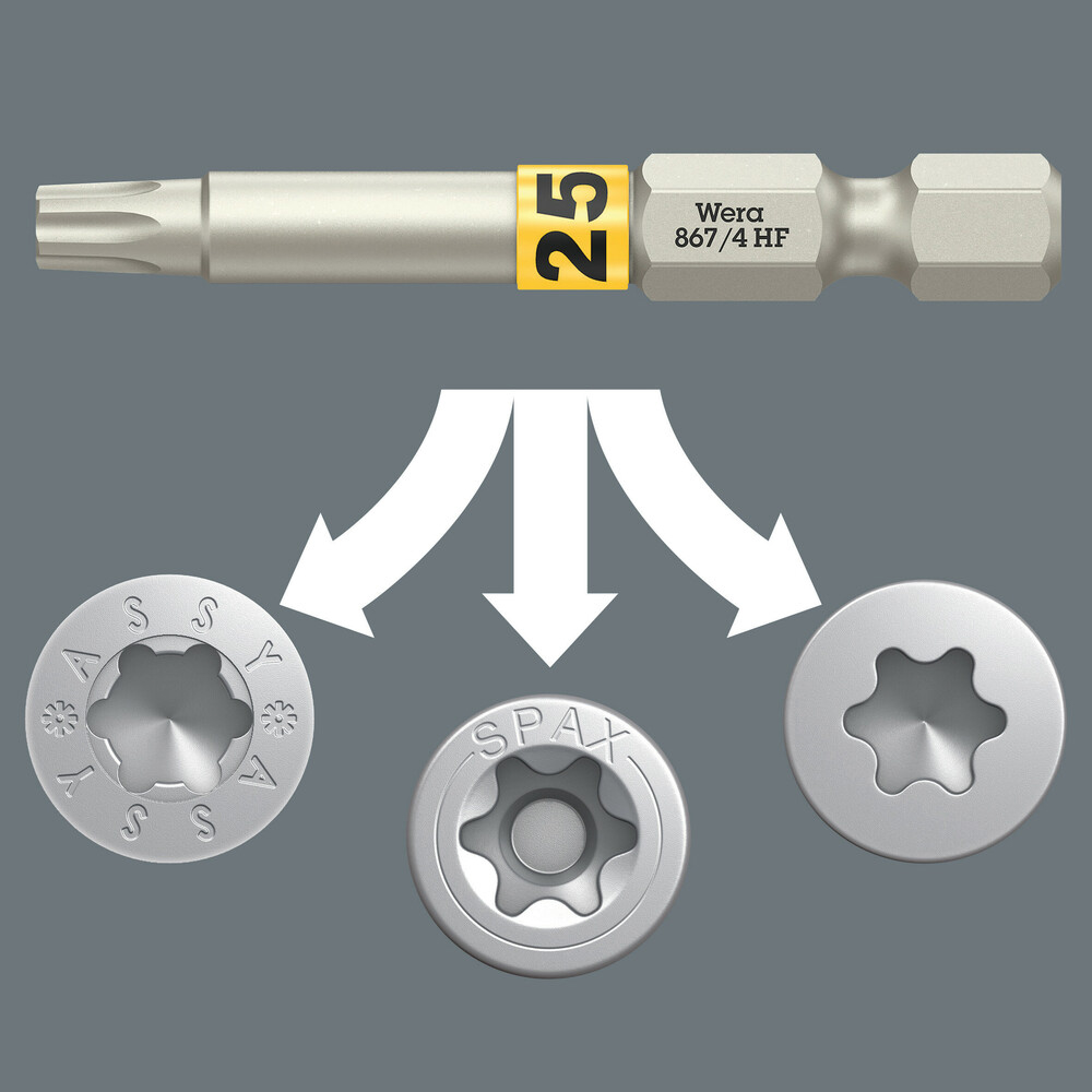 Jeu d'embouts Bit-Check 6 Wood TORX HF 1 SB Wera - 05073639001