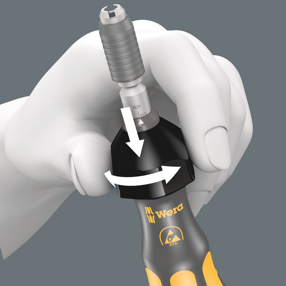 Tournevis dynamométrique réglable (0,1-1,0 Nm) avec mandrin à serrage rapide 7435 ESD 10,0 - 34,0 Ncm WERA - 05074786001