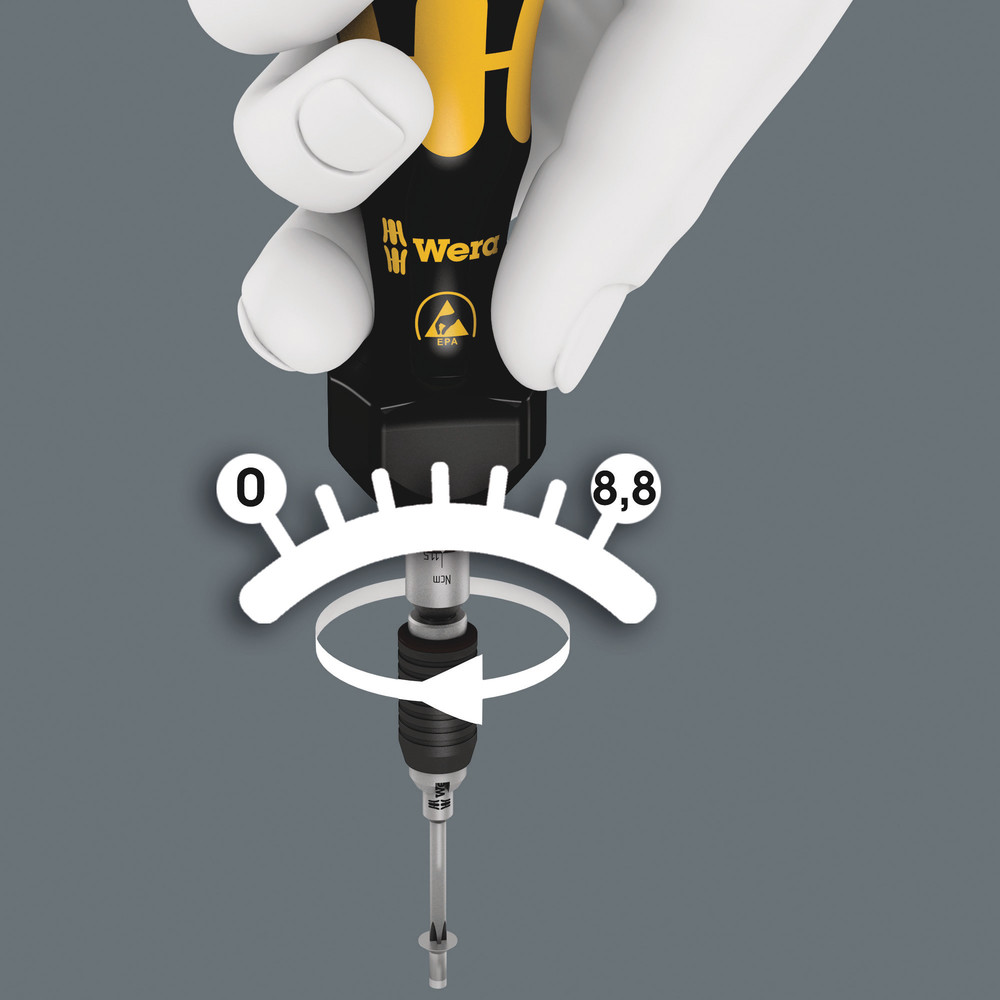 Tournevis dynamométrique réglable (0,1-1,0 Nm) avec mandrin à serrage rapide 7435 ESD 10,0 - 34,0 Ncm WERA - 05074786001