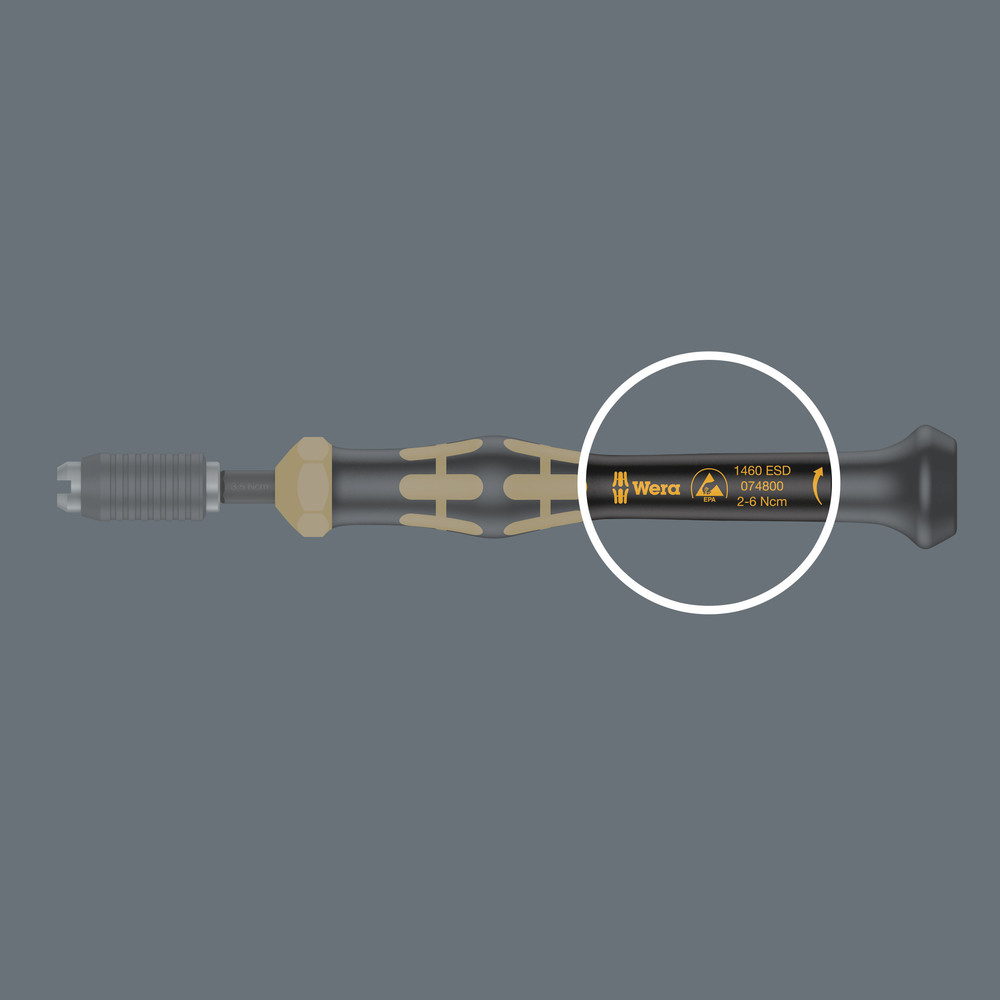 Micro Tournevis dynamométrique à couple préréglé (0,02-0,11 Nm) avec mandrin à serrage rapide 1460 Micro ESD 3,5 Ncm WERA - 05074800001