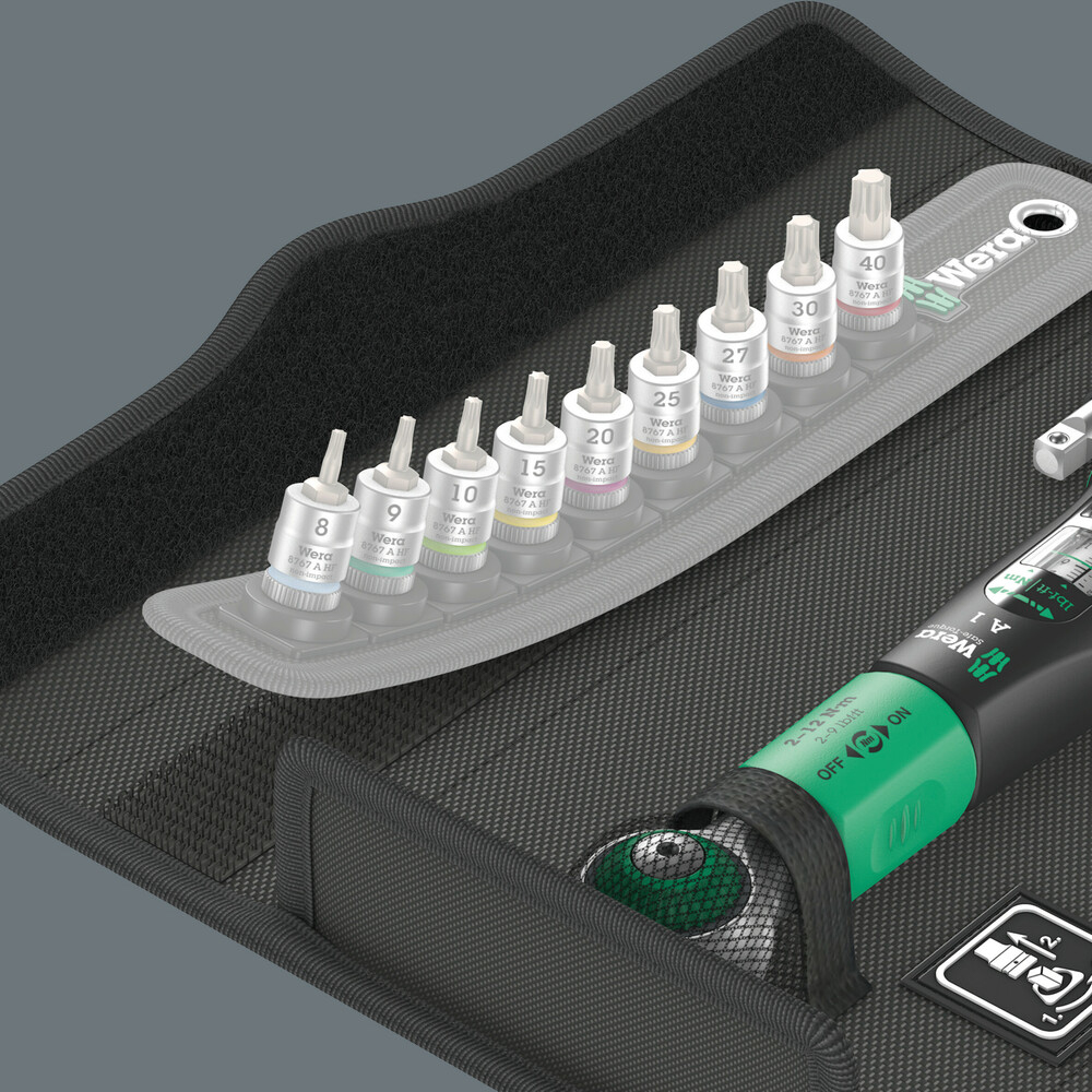 Clé dynamomé. +douilles+housse textile Safe-Torque A 1 Set 1 Wera - 05075830001