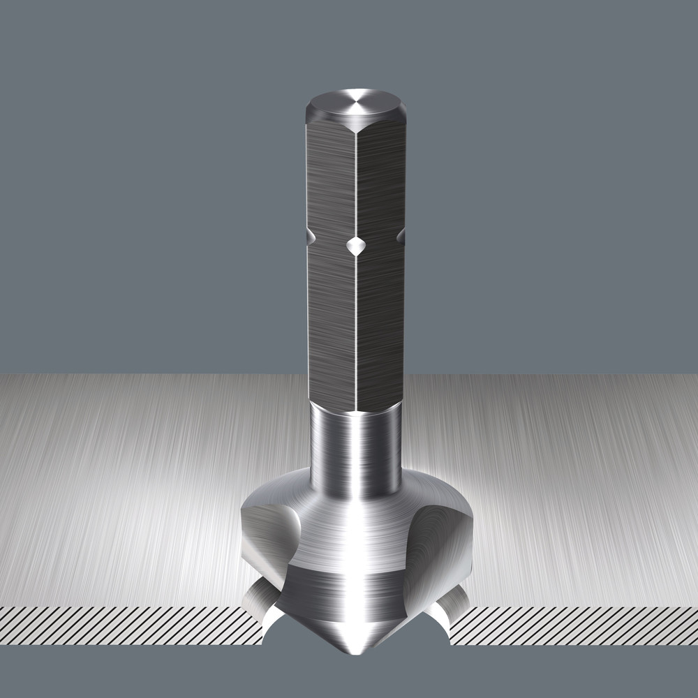 Embouts coniques à chanfreiner, 3 lèvres 846 3-nutiger Kegelsenker 6,3 mm WERA - 05104630001