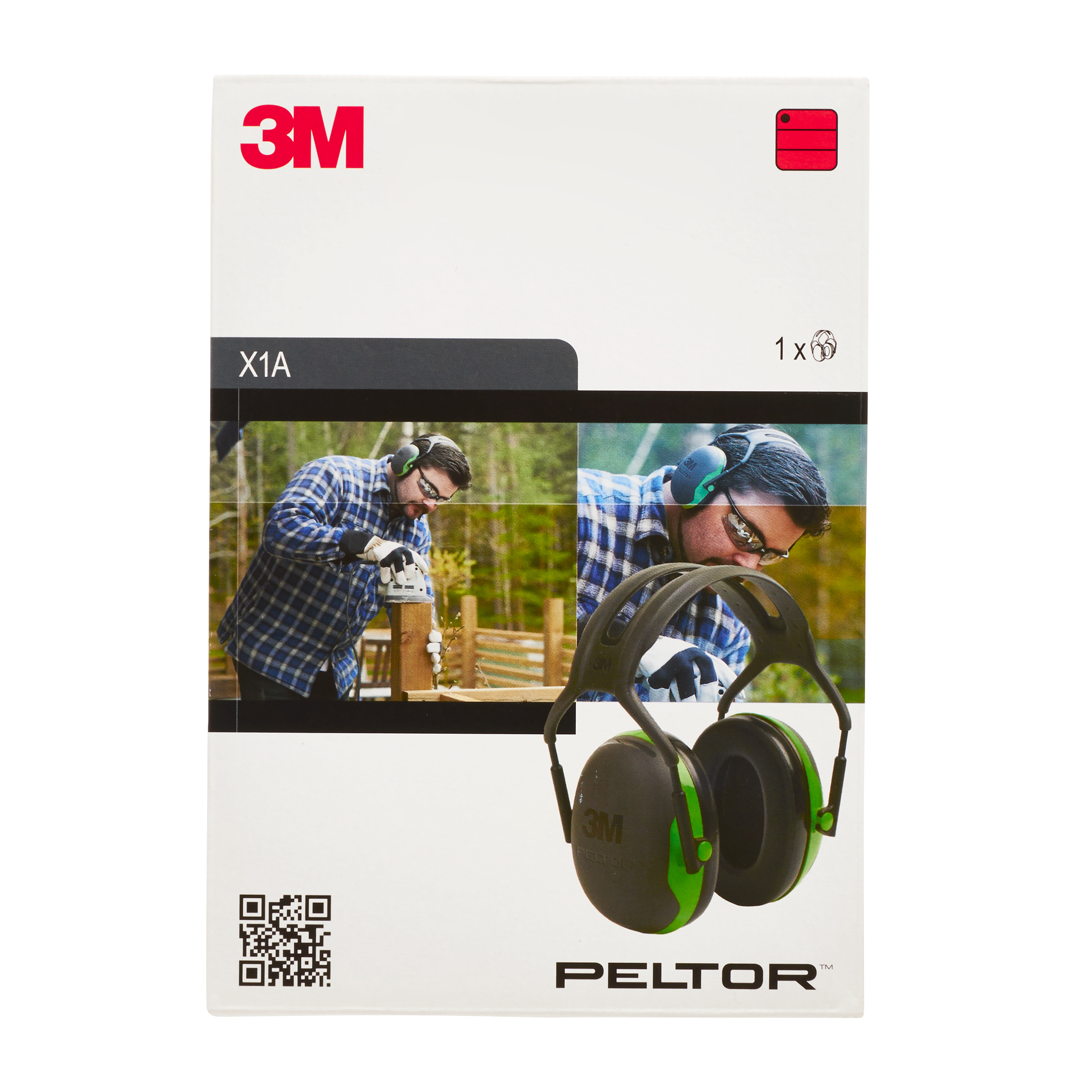 Casque anti-bruit X1A SNR 27 dB série X Vert - 3M - X1A000M 00