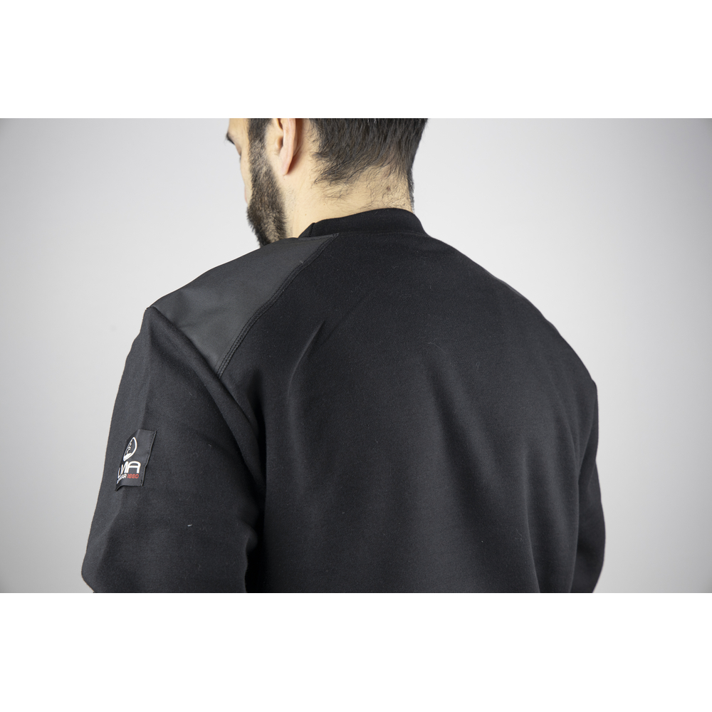 Sweat col rond bicolore BRUXELLES NOIR - LMA LEBEURRE - 8091