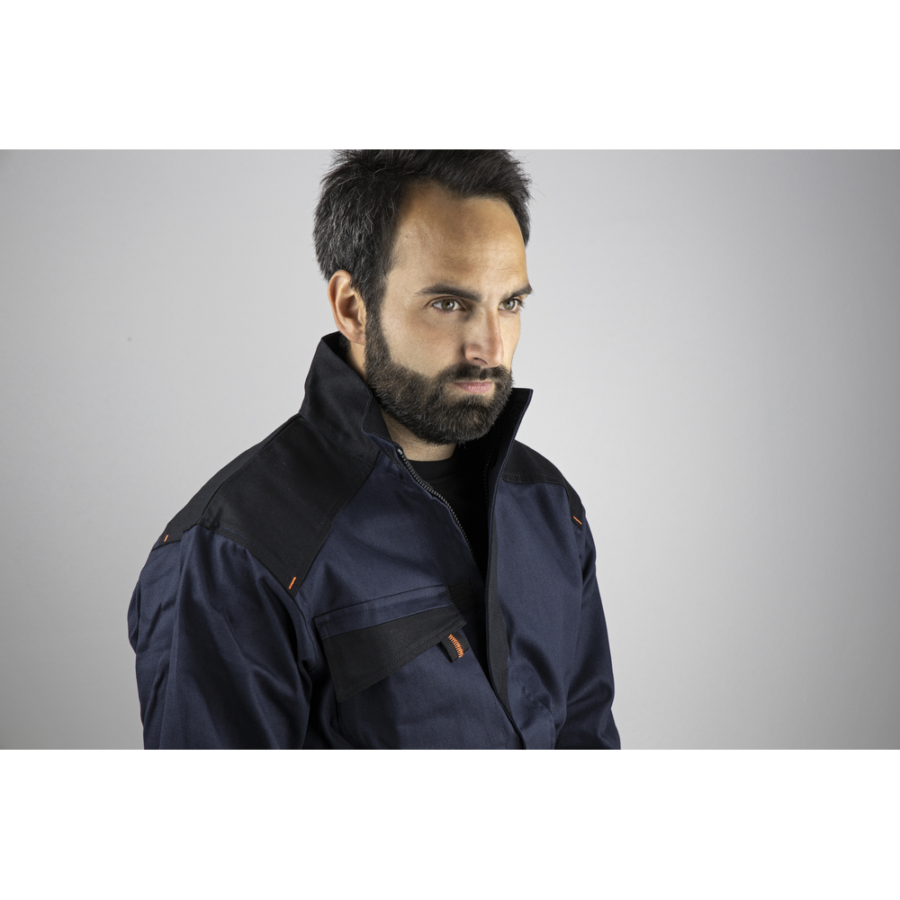 Veste bicolore multipoches FOURNAISE BLEU FONCÉ NOIR - LMA LEBEURRE - 2303