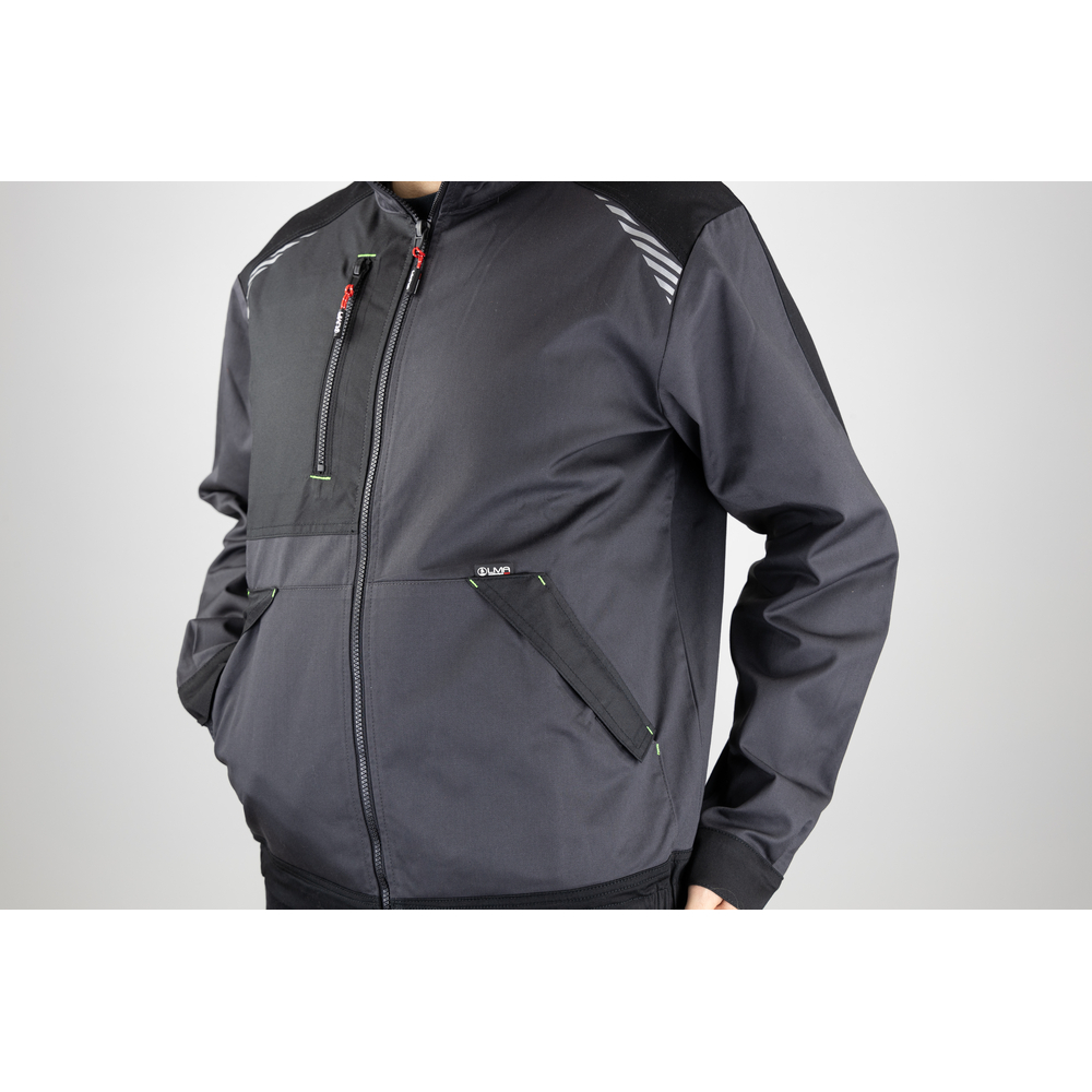 Veste zippée bicolore CYCLOPE GRIS NOIR - LMA LEBEURRE - 2341