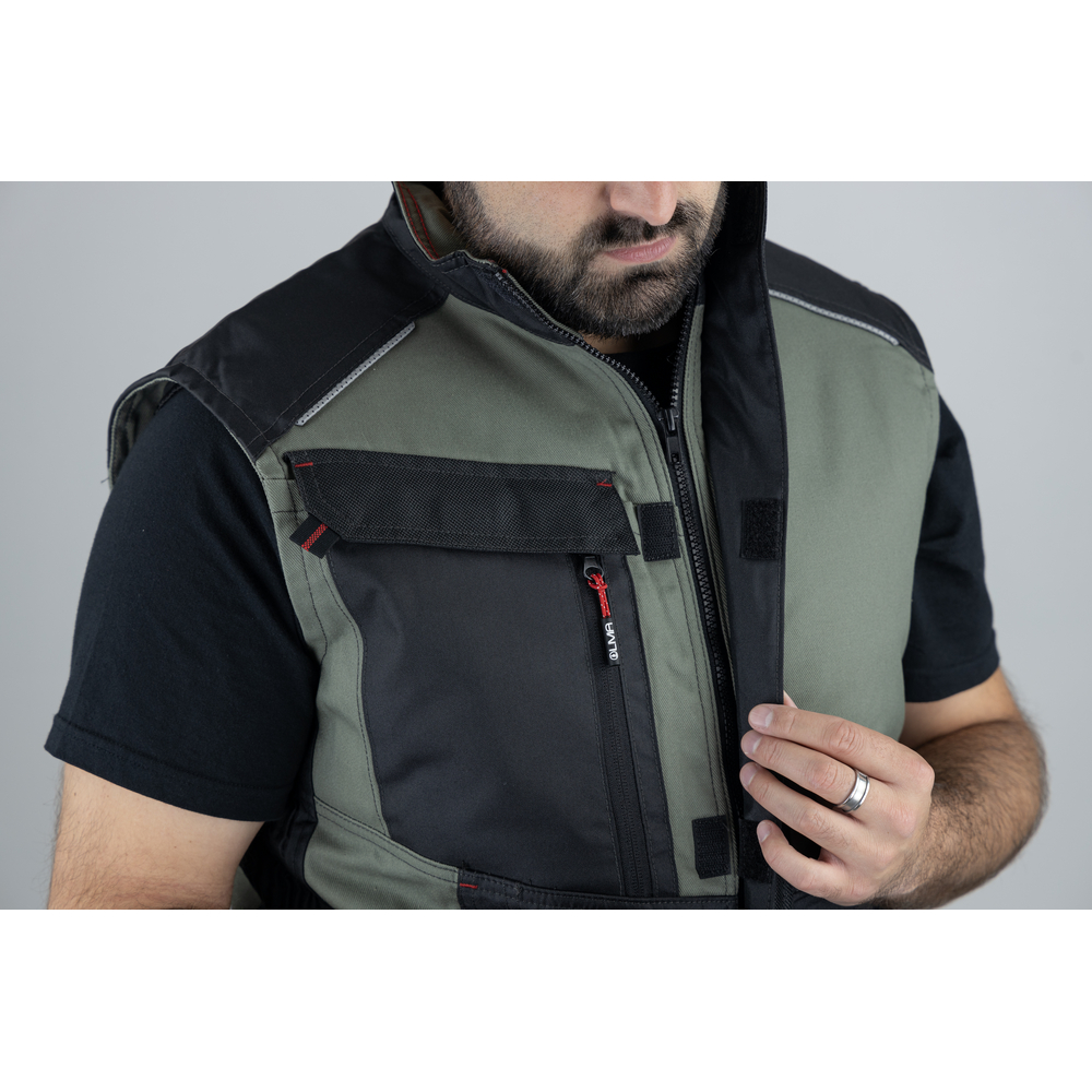 Bodywarmer bicolore  PHASE KAKI NOIR - LMA LEBEURRE - 5097
