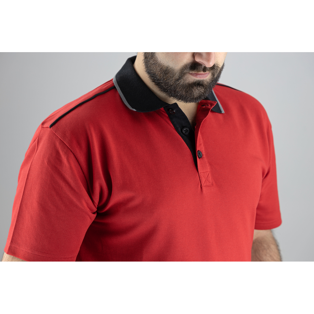 Polo maille pique MC  HAMADA ROUGE - LMA LEBEURRE - 9323