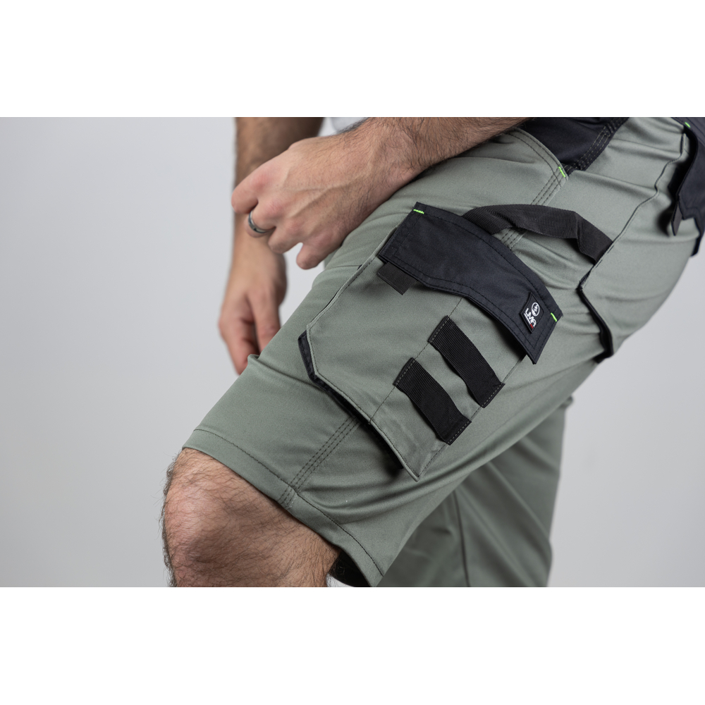 Bermuda bicolore multipoches ULYSSE KAKI GRIS - LMA LEBEURRE - 6156
