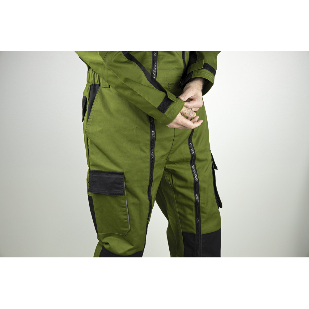 Combinaison 2 zips bicolore TRIDENT VERT MOUSSE NOIR - LMA LEBEURRE - 4136