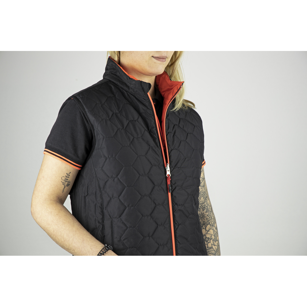 Doudoune femme sans manches reversible DAKOTA ROUGE NOIR - LMA LEBEURRE - 5073