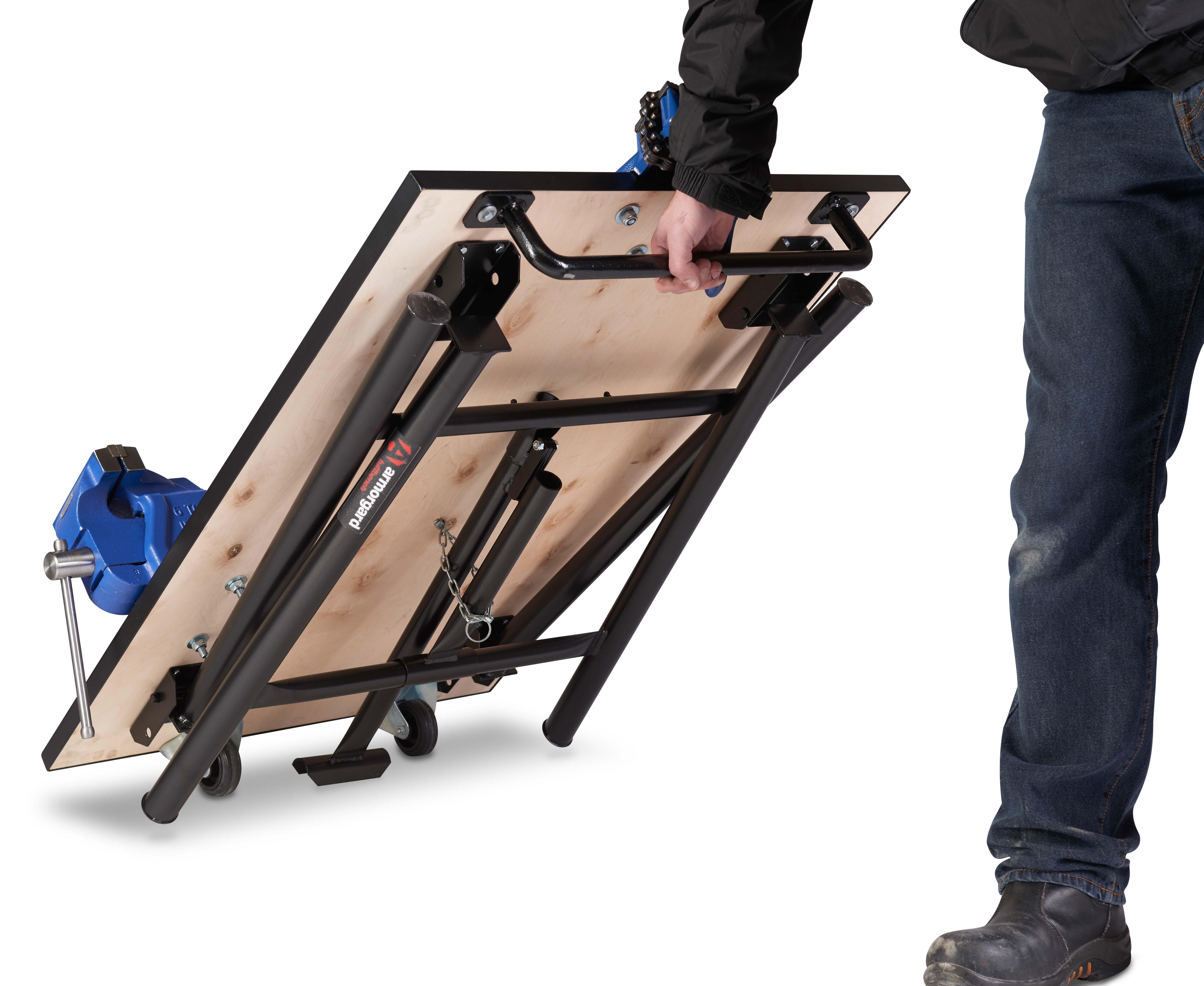 Établi de travail avec étau à chaîne et étau d'atelier Tuffbench 1080x750x820 ARMORGARD - BH10HWF