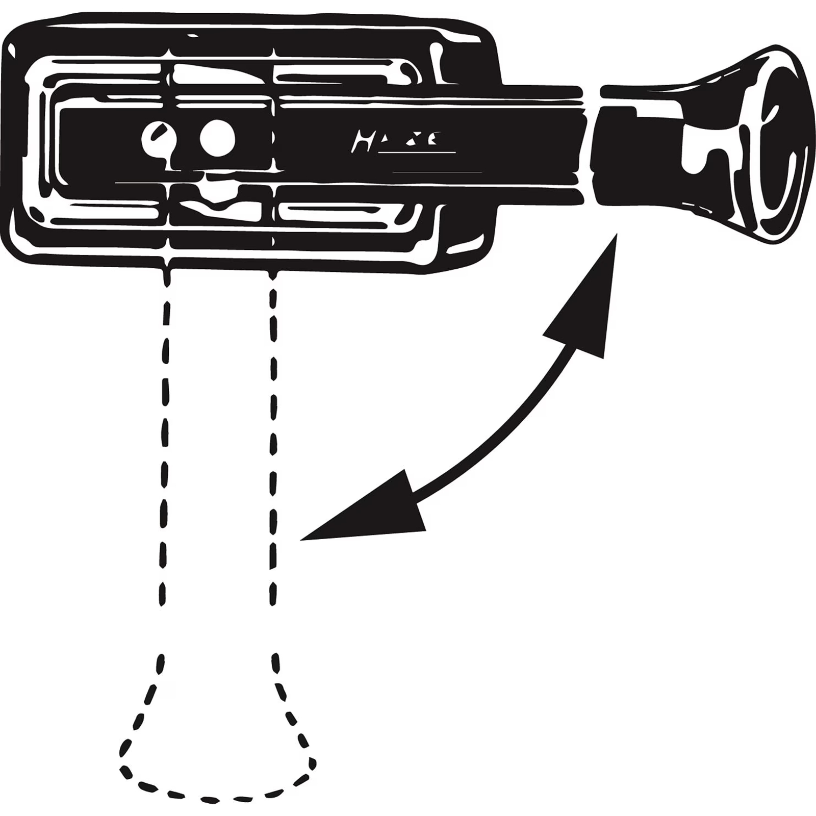 Masse pour coups appuyés 280 mm corps caoutchouc blanc manche pivotant HAZET - 1959-4