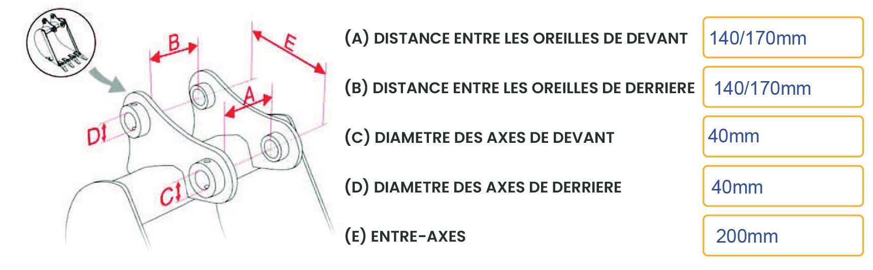 GODET 600MM DENTS FKM KOBELCO SK30SR-5