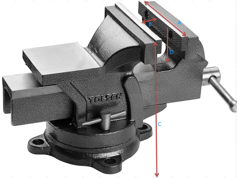 Etau acier 150mm avec enclume (10105) TOLSEN - 100032
