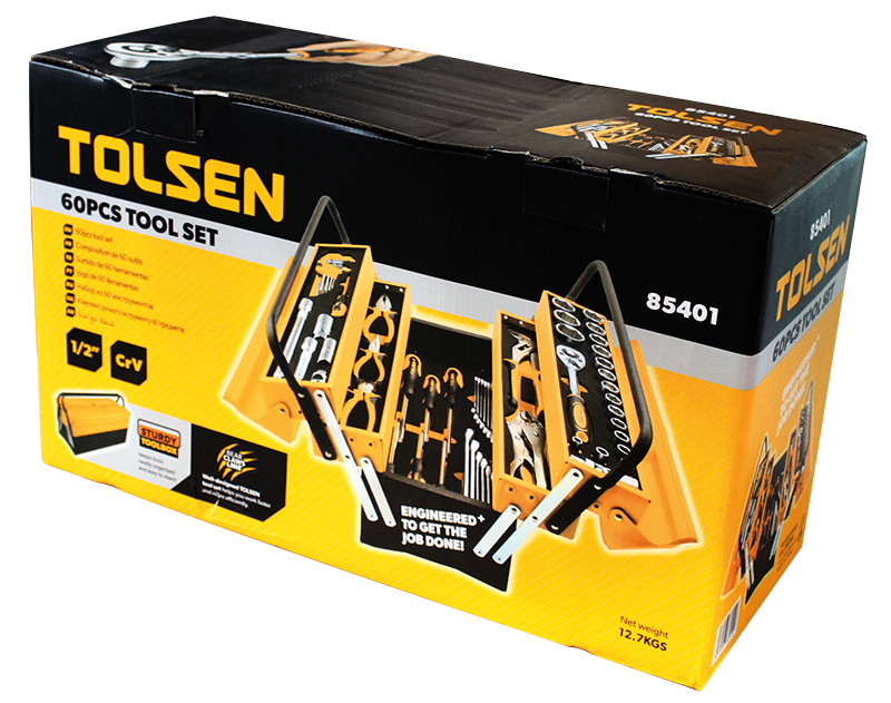 Caisse outils tolsen 60 pieces (85401) TOLSEN - 100344