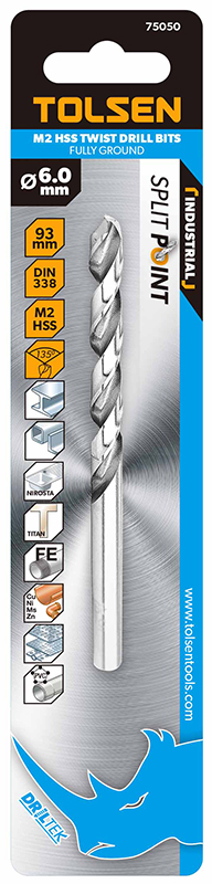 Foret metaux 5,5 x 93mm (75049) TOLSEN - 100407