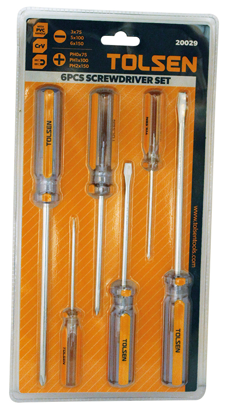 Kit 6 tournevis transparents (20029) TOLSEN - 100447