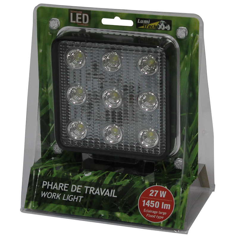 Phare de travail carre 9 led 1450lm large lumitrack - 724642