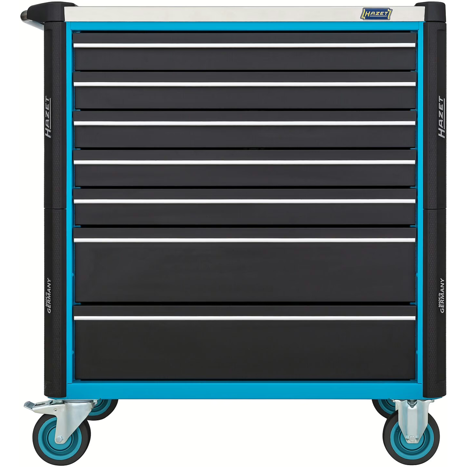 Servante d'atelier 6 tiroirs inox 959 x 518 mm avec verrouillage anti-basculement HAZET - 179NXL-6
