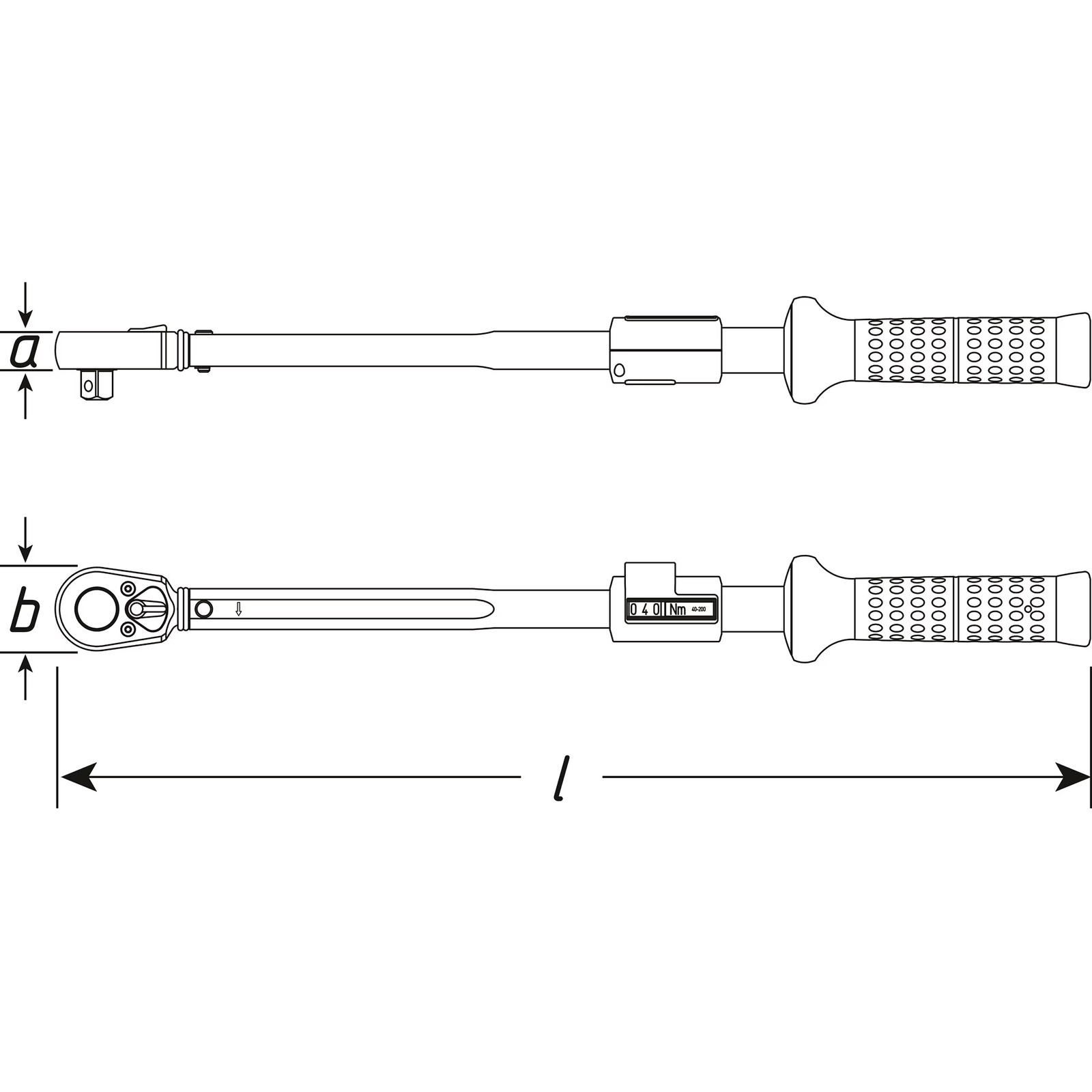 Clé dynamométrique 20-120 Nm carré massif 435 mm précision 4% HAZET - 5121-2CLT