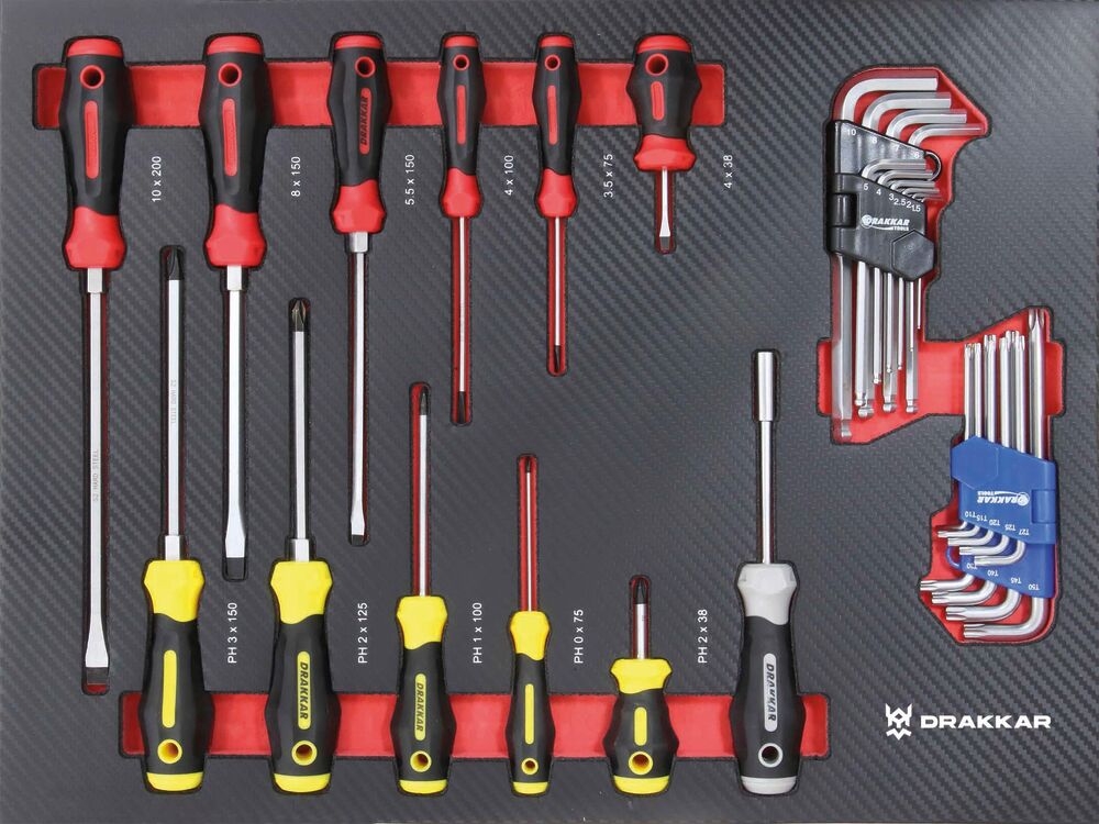 SERVANTE D'ATELIER 7 TIROIRS 176 OUTILS DRAKKAR - 83882