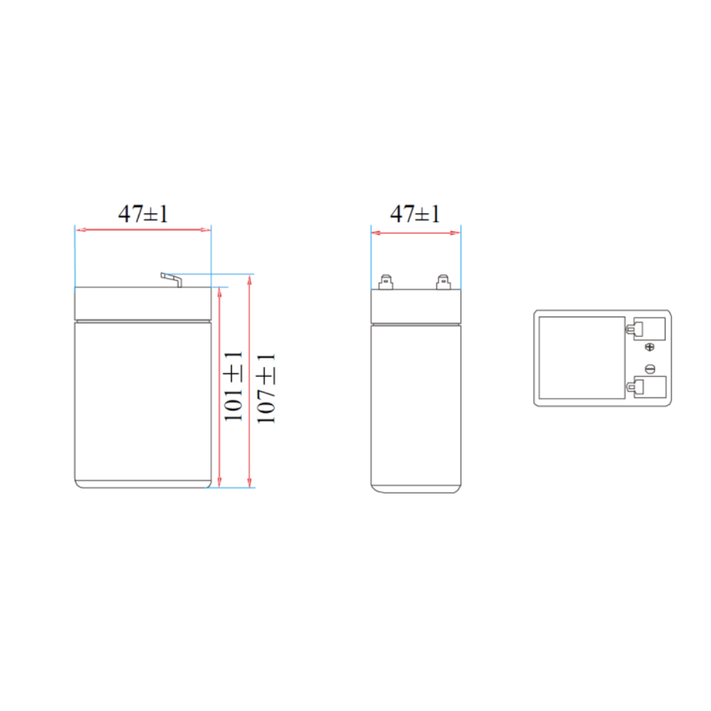 Batterie rechargeable au plomb 4V 4Ah - VELAMP - 23719