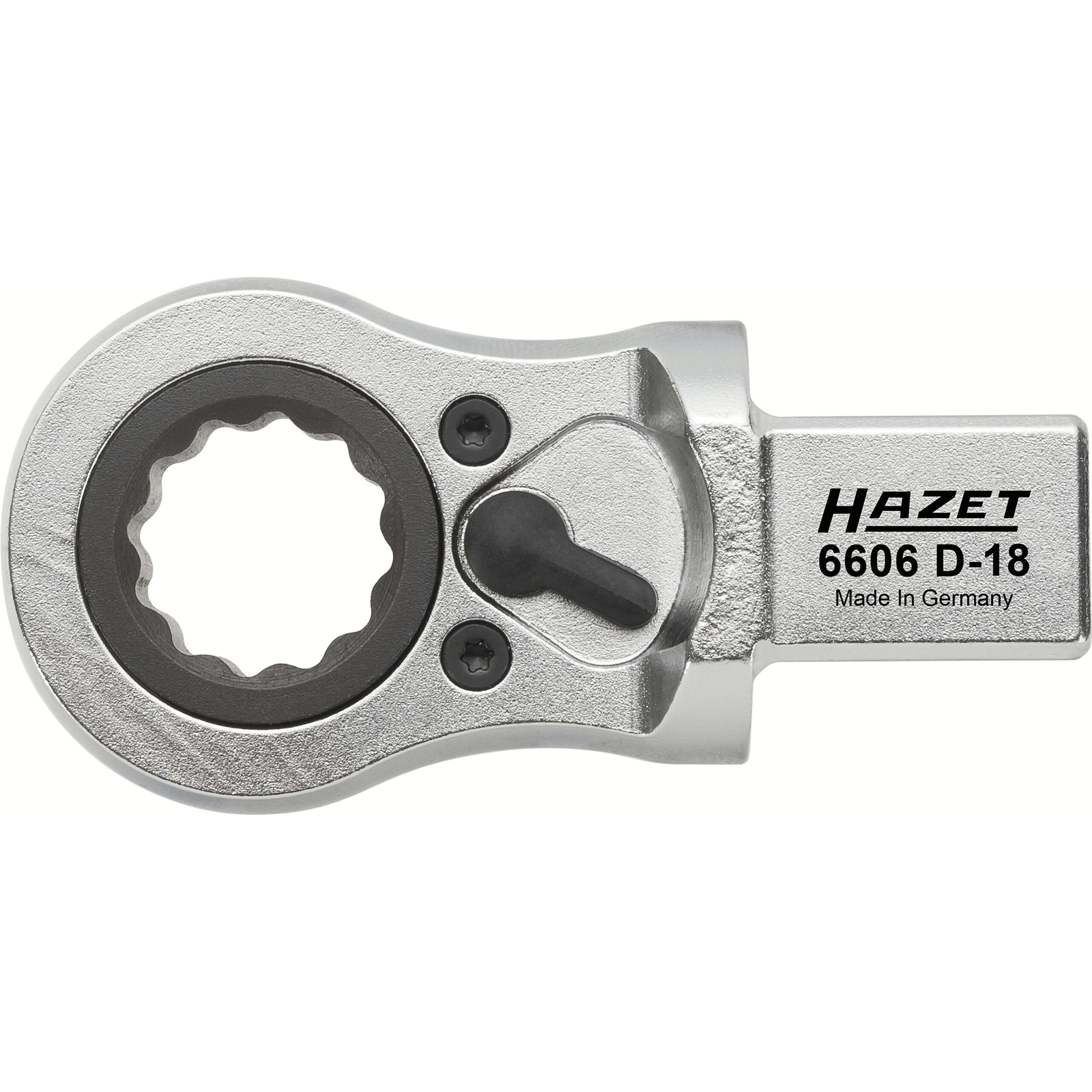 Attache mâle polygonale à cliquet carré femelle 14 x 18 mm profil 12 pans 40 dents 250 Nm HAZET - 6606D-18