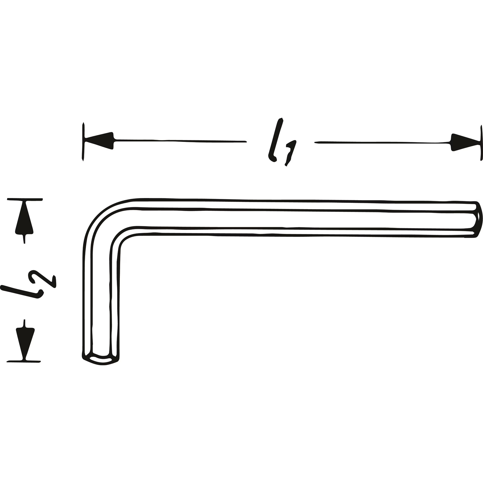 Clé mâle coudée 2,5 mm profil six pans intérieurs nickelée HAZET - 2100-025