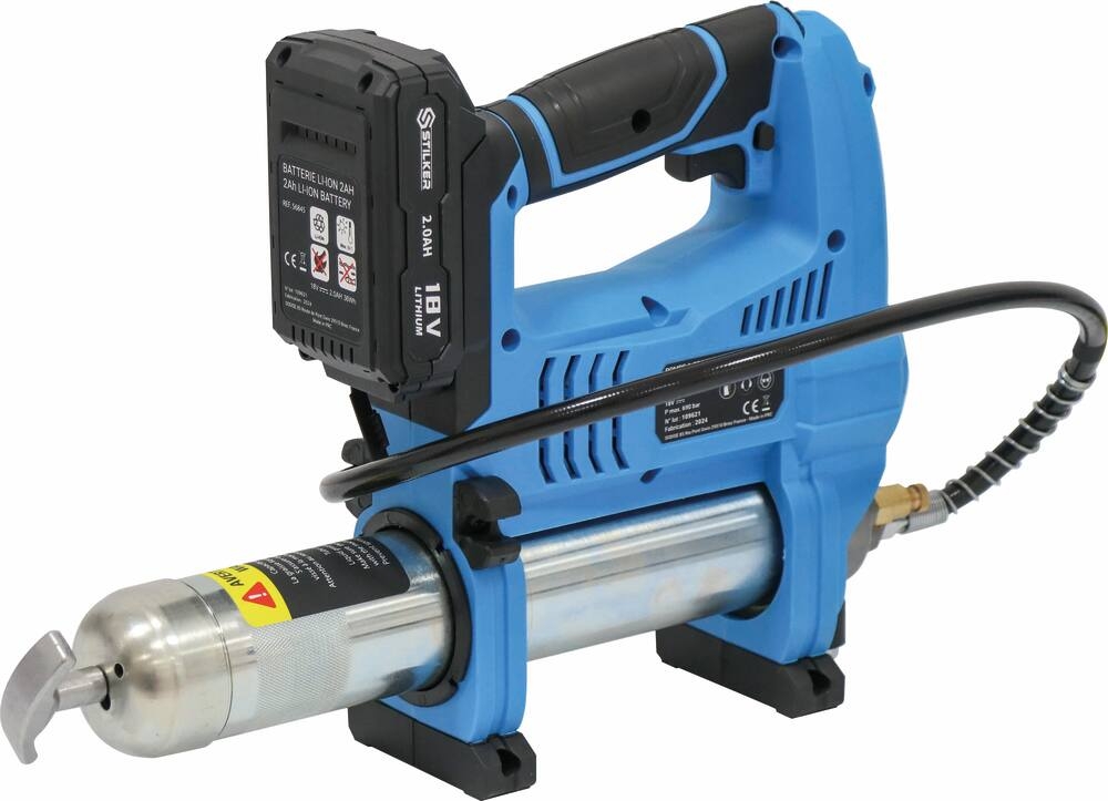Pompe à graisse électrique sur batterie 18V 690 bar max en mallette STILKER - 56850
