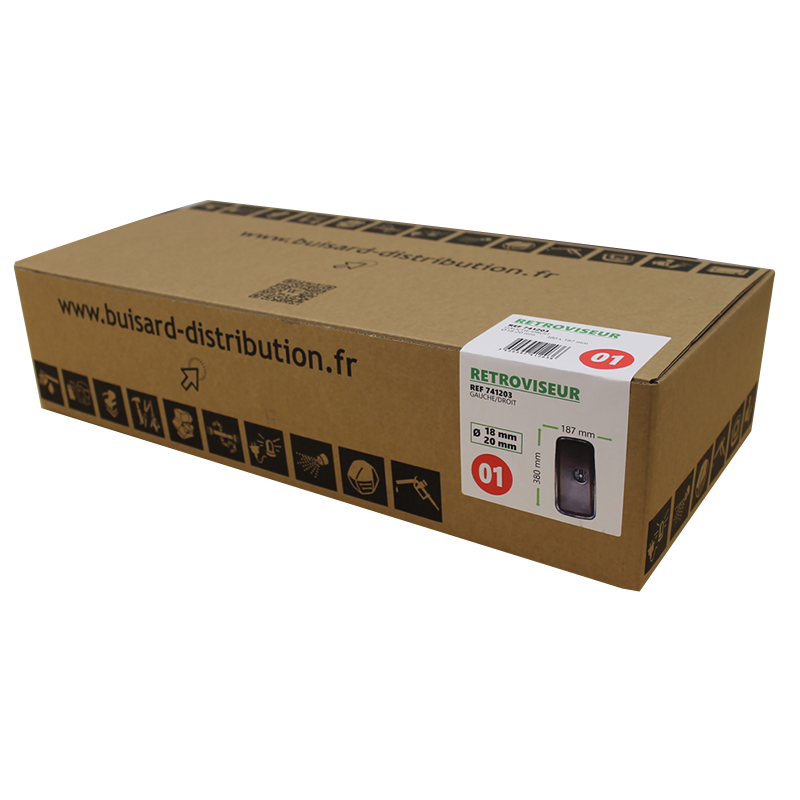  BOITIER RETROVISEUR GAUCHE OU DROIT 380X187MM Ø18 A 20MM - 741203