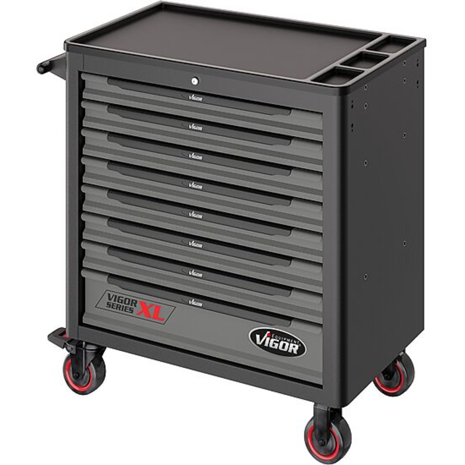 Servante d'atelier séries XL plateau de travail en matière plastique avec assortiment  VIGOR - V4542