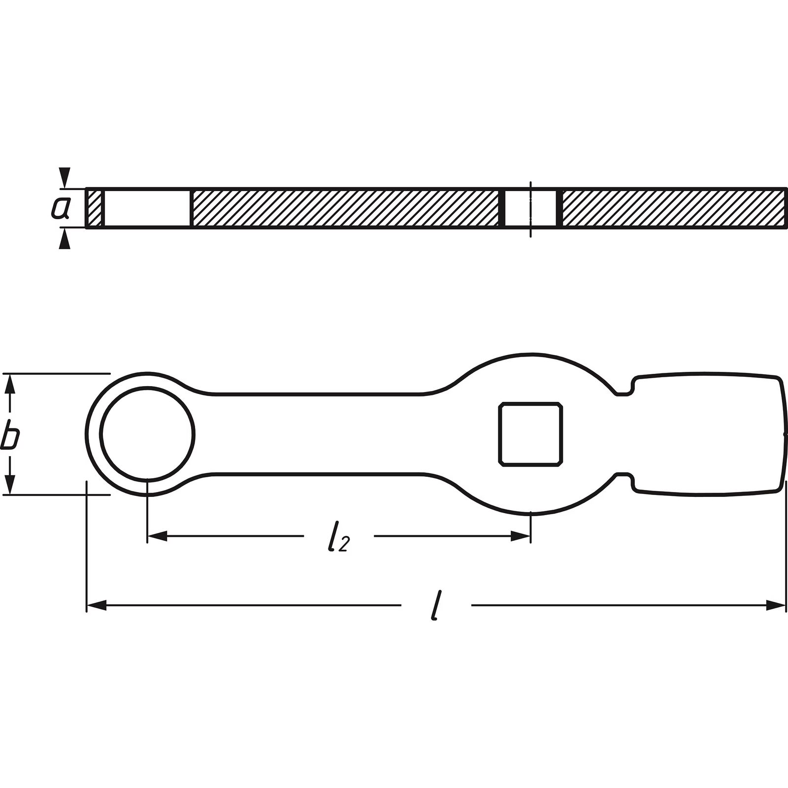 Clé polygonale à frapper profil TORX taille E20 carré creux 3/4 pouce 216 mm usage manuel HAZET - 2872-E20