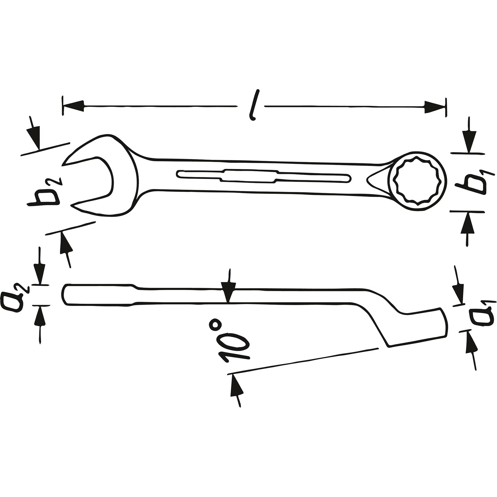 Clé mixte 15 mm profil traction extérieur 12 pans chromée HAZET - 603-15
