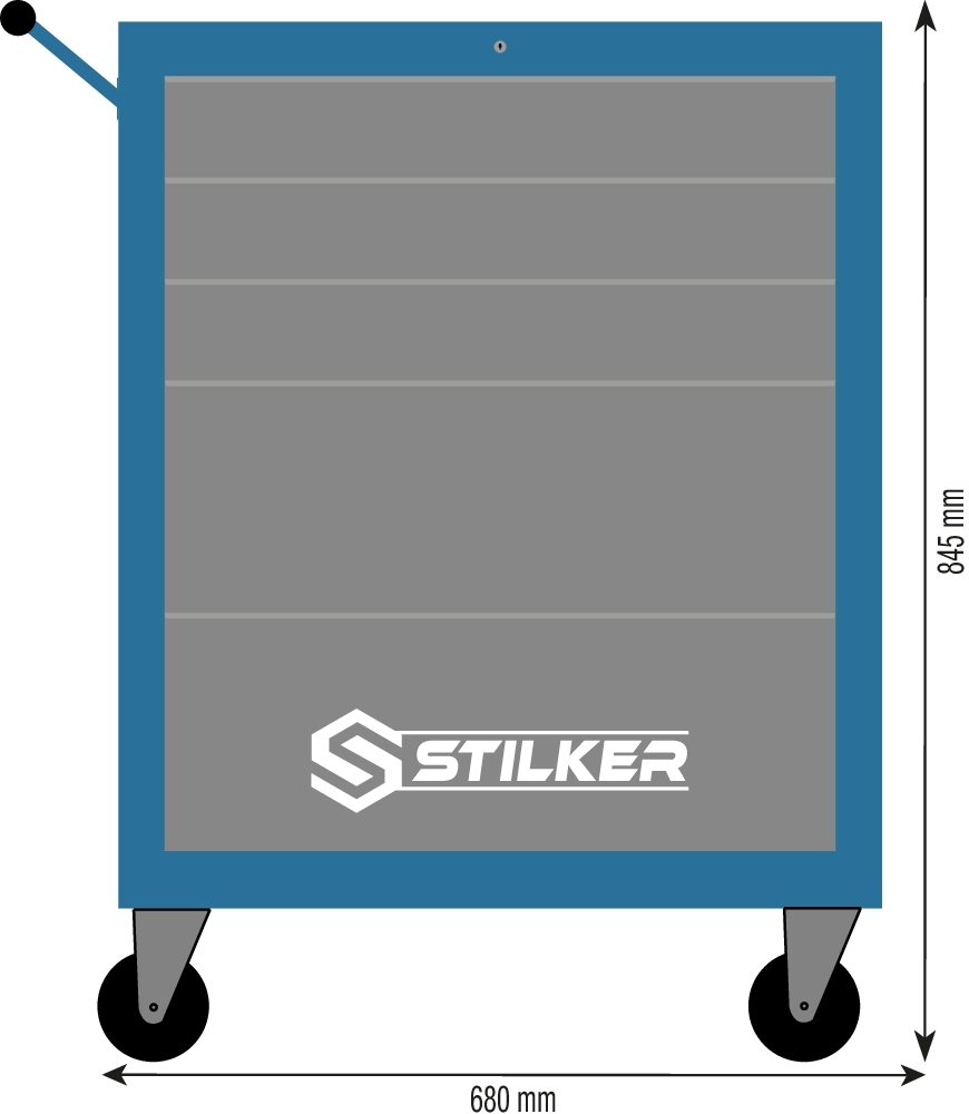 Servante d'atelier 5 tiroirs 680x458x845mm STILKER - 09146