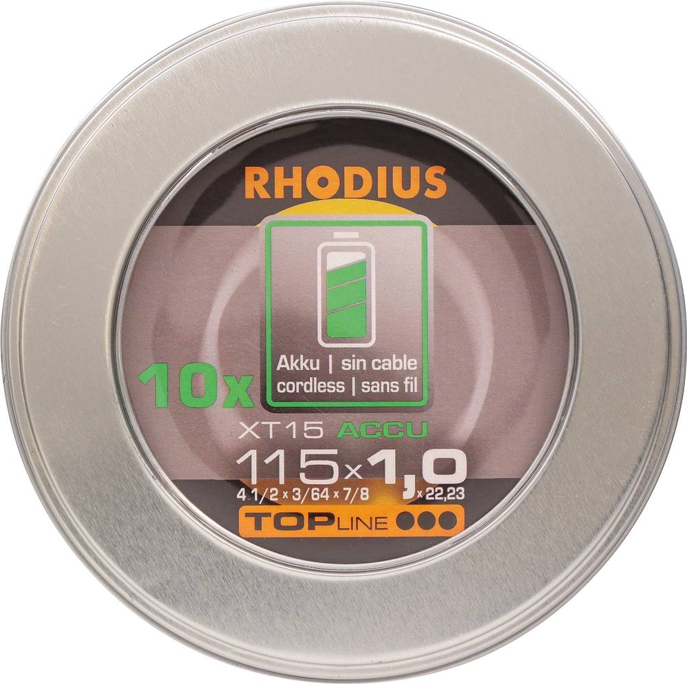 Disque à tronçonner acier/inox 115x1x22mm pour meuleuse lot de 10 - 14068 - RHODIUS - 14068