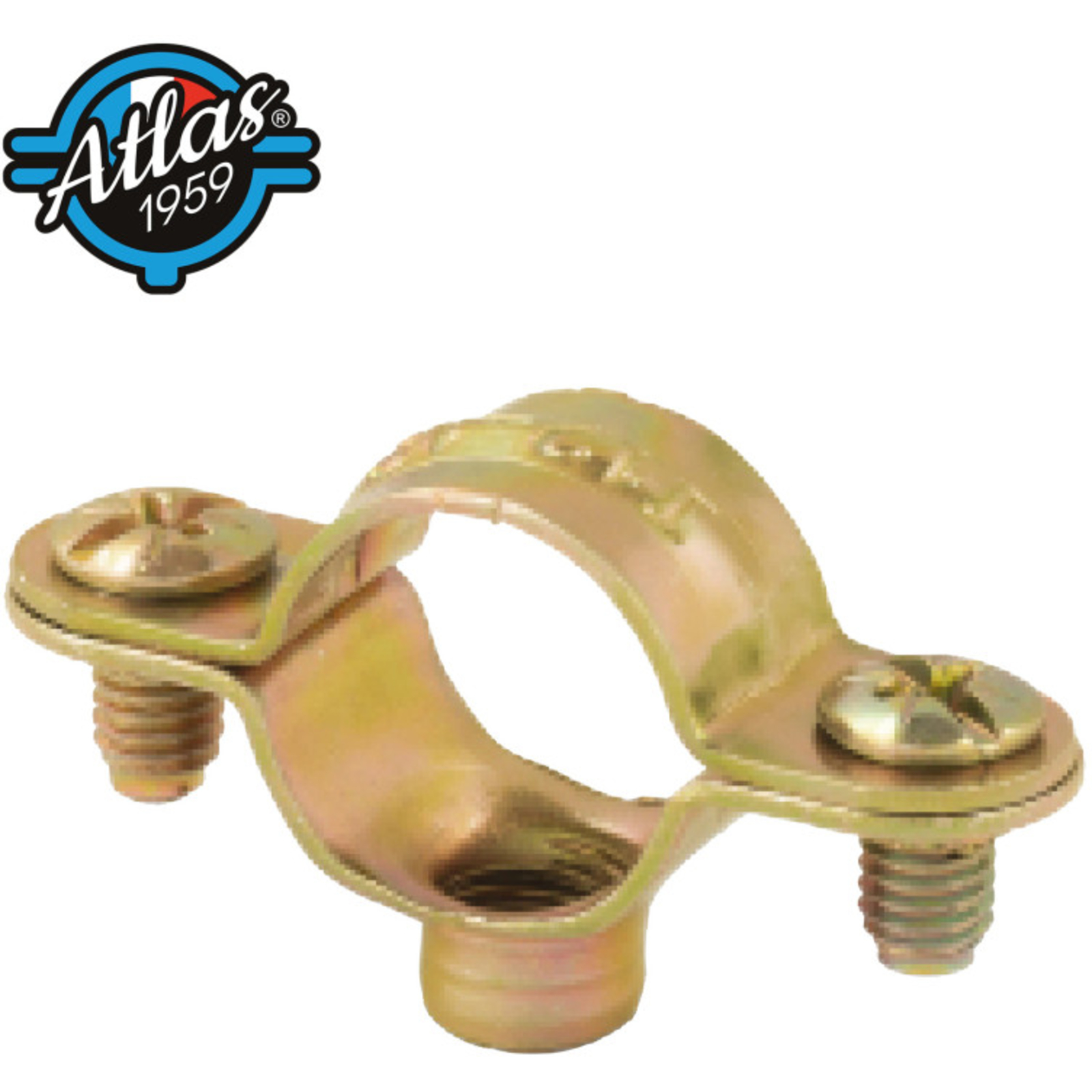 Collier de plomberie simple standard ATLAS acier zingué jaune D10  - Lot de 100 SCELL-IT - CS10-J