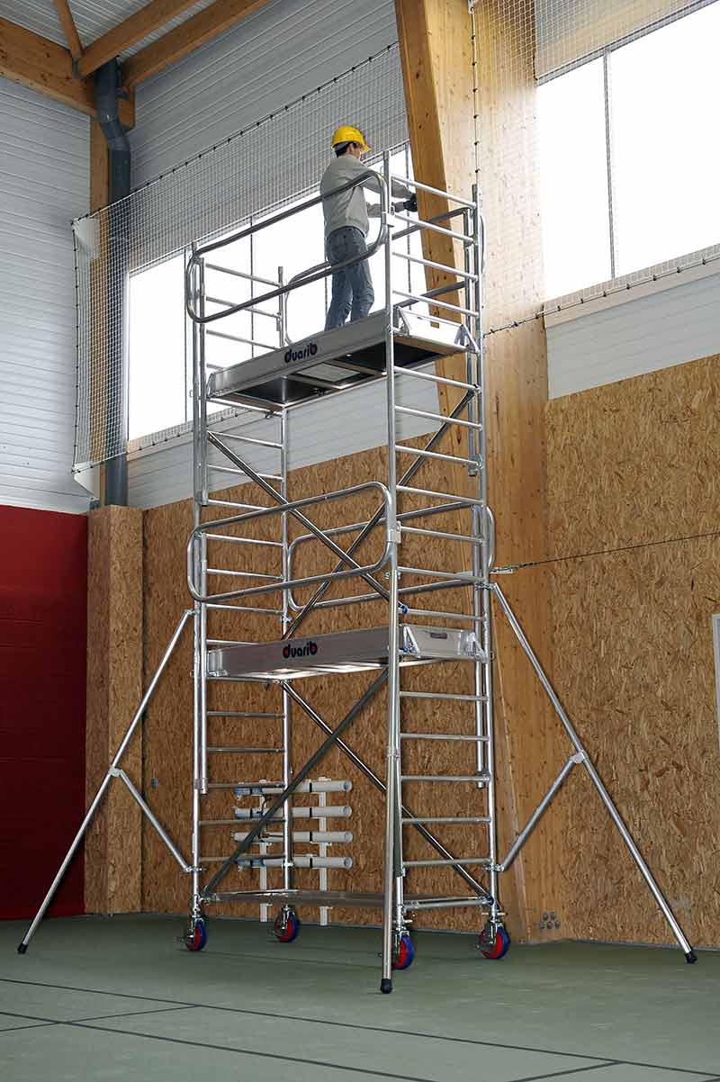 Echafaudage roulant aluminium DUARIB DOCKER2 85 largeur 205 hauteur travail 11m90 Garde corps monoblocs EXMDS  - 7120102