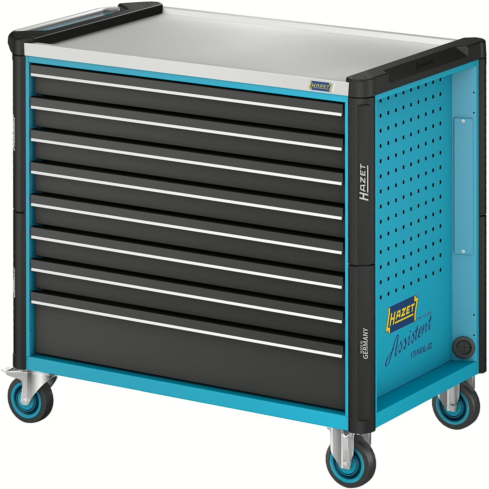 Servante d’atelier extra-profonde 8 tiroirs inox 1133x642x1020 mm HAZET - 179NXXL-8D