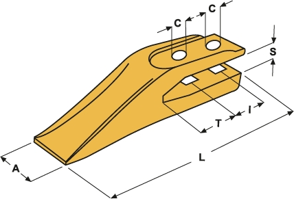 Dents à fourches centrales type terex/ fermec/ massey fergusson  - E23