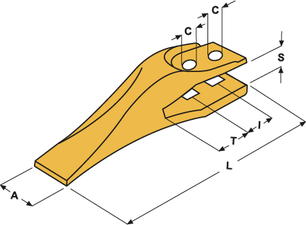 Dents à fourches centrales type jcb  - E25