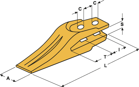 Dent de tractopelle droite  - E27R