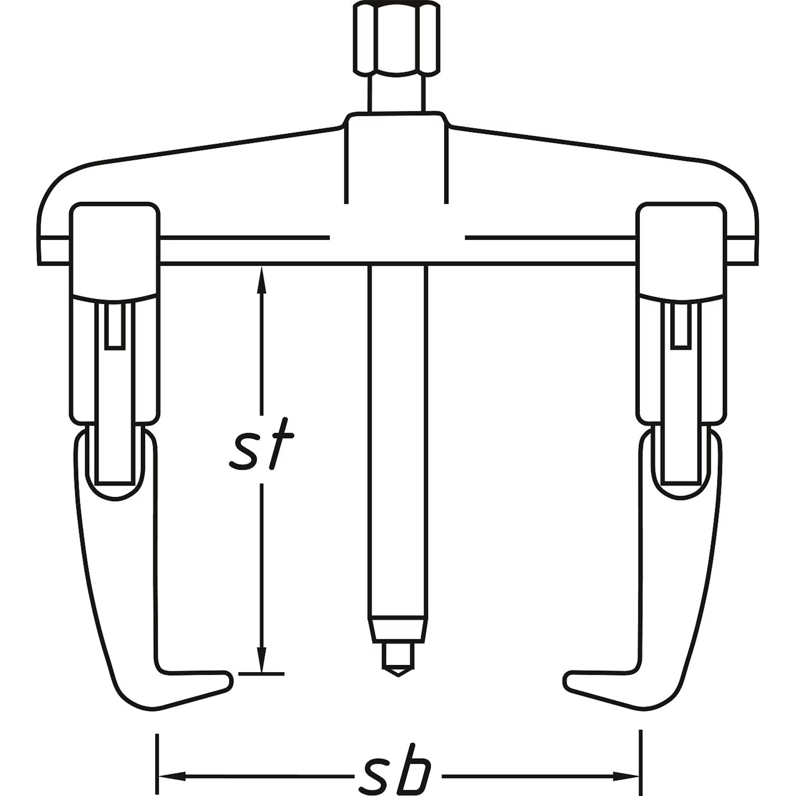 Extracteur 2 griffes profondeur 100 mm levier de direction galvanisé HAZET - 1776-100