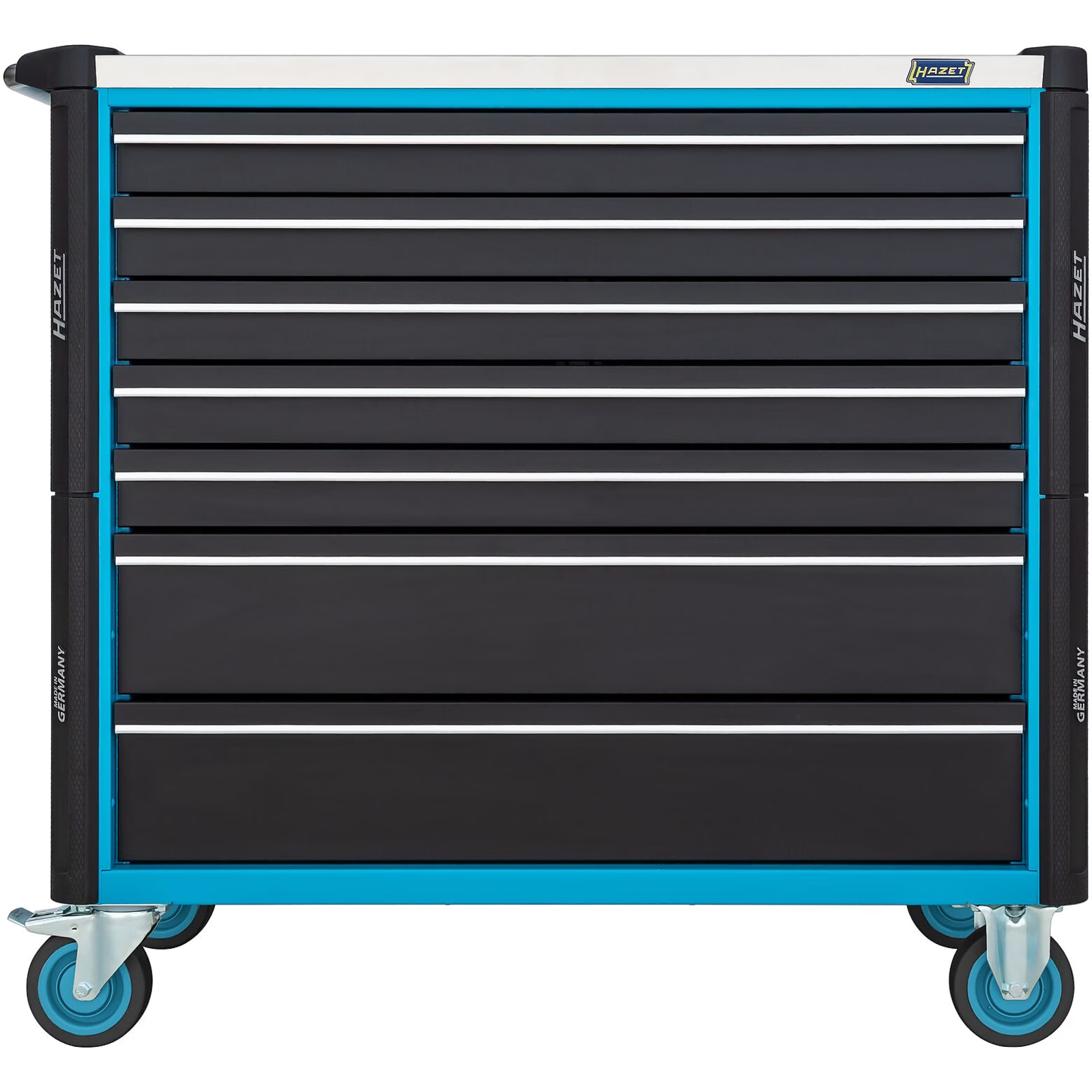Servante d’atelier 8 tiroirs acier inoxydable 1133 x 518 mm bleu Hazet HAZET - 179NXXL-8