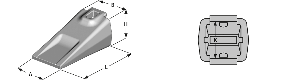 Dents longue de godet pour pelleteuse  - E723L